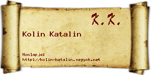 Kolin Katalin névjegykártya