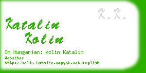 katalin kolin business card